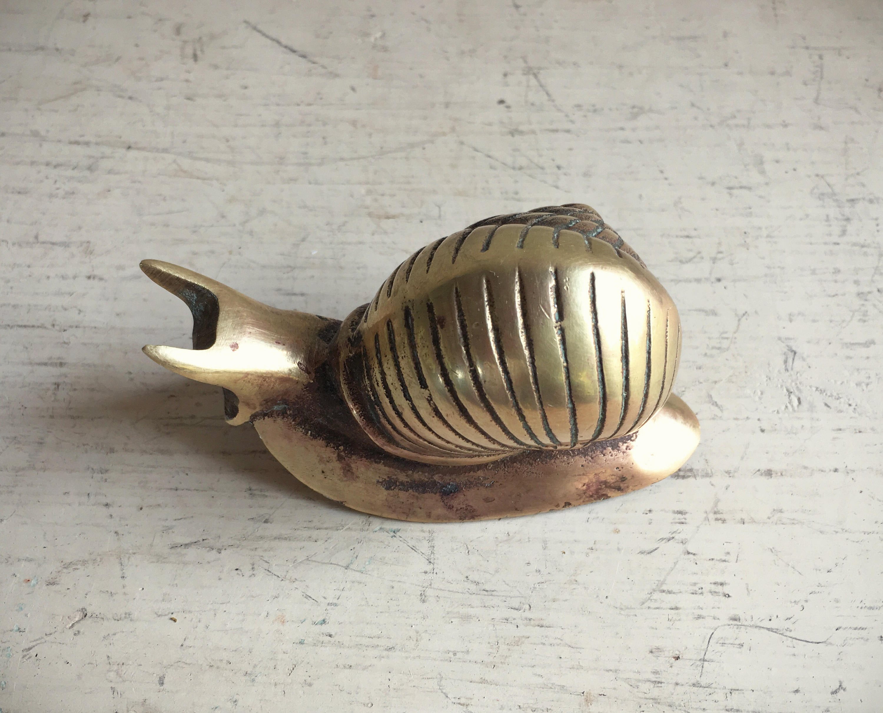 Vintage brass snail figurine paperweight brass decor items