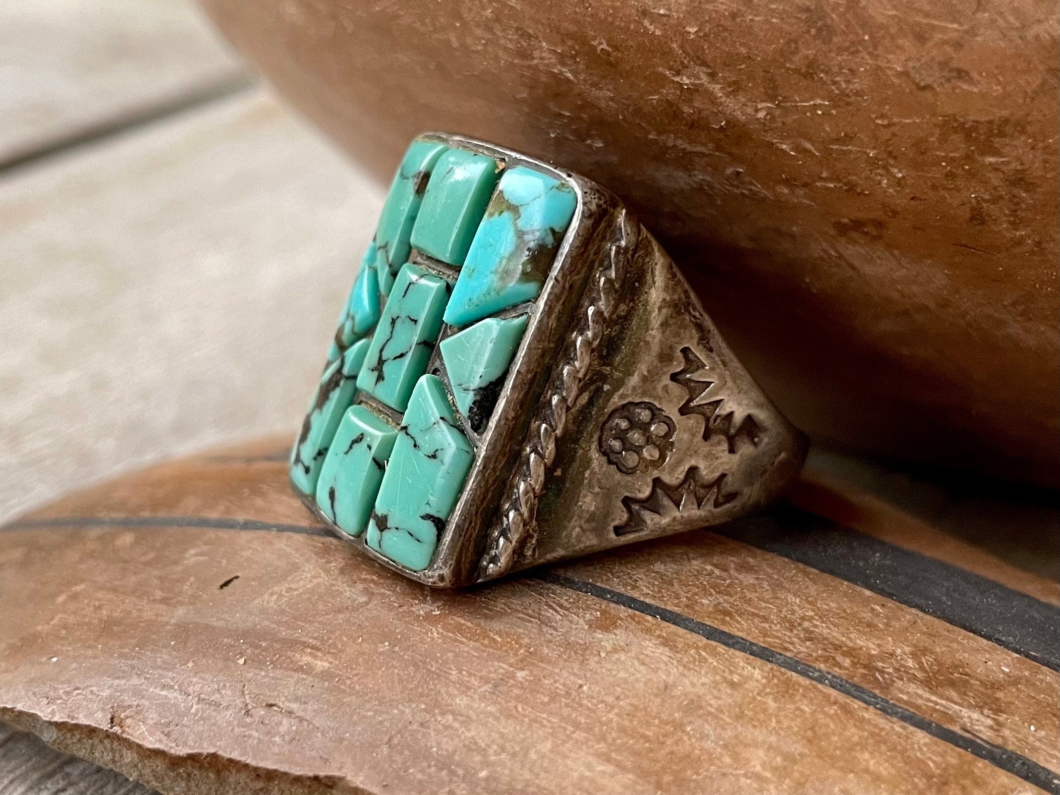 Handmade 925 Sterling Silver Turquoise Signet Mens Ring, Weight: 8g Approx,  4-16 Us Size Available at Rs 1599 in Jaipur