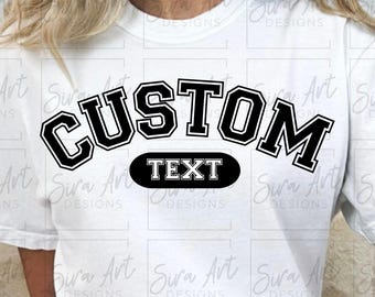 Custom Varsity Text PNG, Personalized Name, Customized College Sport Font Design