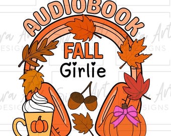 Audiobook Girl Fall PNG, Cozy Reader Clipart (Digital Download)