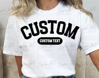Custom Mascot Varsity Text PNG, Personalized Name, College Font Design