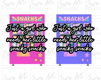 Snacky Snacks PNG: Girl's Trendy Design for Shirts, Stickers (Digital Download)