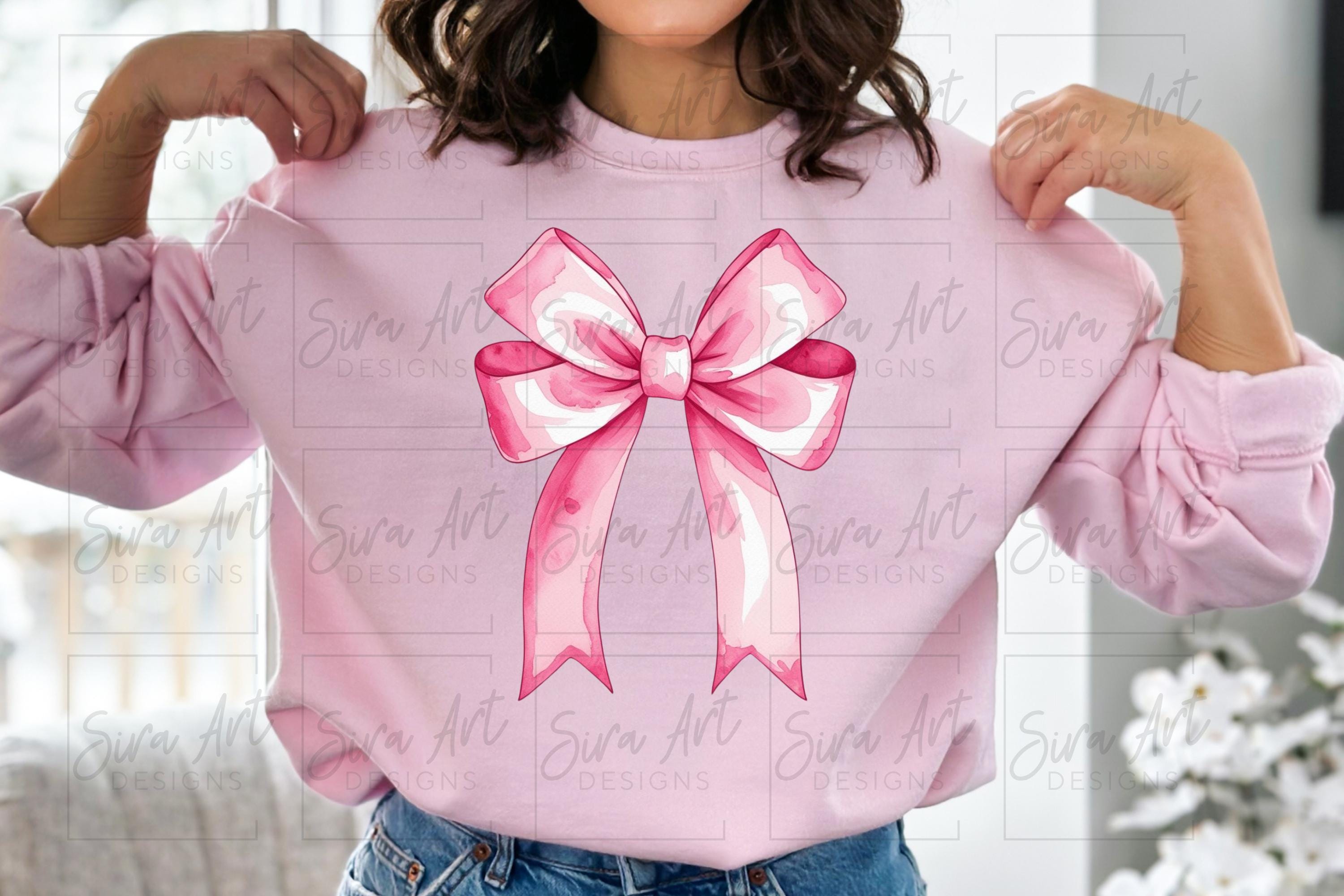 Watercolor Pink Bows Clipart Bundle, Coquette Ribbon PNG Design - Etsy