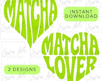 Matcha Lover PNG Clipart, Green Tea Latte Design (Digital Download)