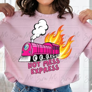 Hot Mess Express PNG: Pink Train Design (Digital Download)