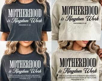 Motherhood Is Kingdom Work PNG, Christian Mom Life Shirt Design (Digital Download)
