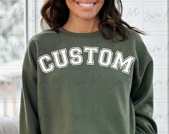 Custom Arched Varsity PNG, Personalized Name, Customized Sport Font Design, Curved Text Sublimation