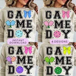 Pickleball Game Day png, Pickle Ballin, Pickleball Png, Pickleball Bow Png, Tshirt Sublimation Design, Pickle Ball DTF Transfer File