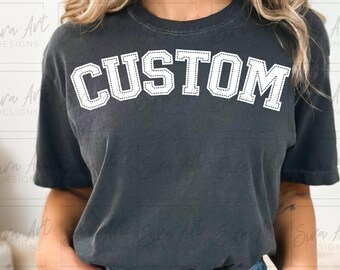 Custom Arched Stitch PNG, Personalized Name, Customized Sport Team Design, Curved Text Sublimation