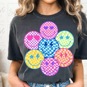 Retro kariertes Lächeln Gesicht Png, Groovy Lächeln Gesicht Png, Smiley Gesicht Png, glückliches Gesicht png, Checker png, Retro glückliches Lächeln Png, niedliches Gesichtsdesign