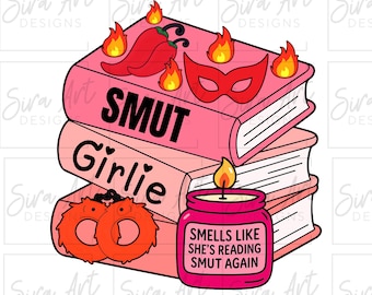 Smut Girlie Book Stack PNG, Spicy Romance Reader (Digital Download)