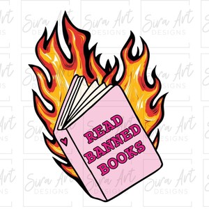 Read Banned Books PNG: Book Lover Reader Design (Digital Download)