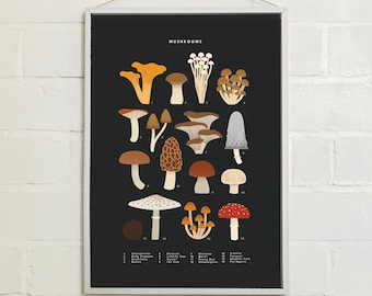 A3 Mushrooms Print