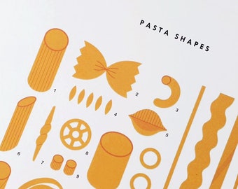 A3 Pasta Shapes Print