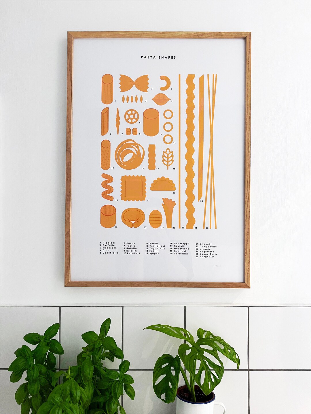A2 Pasta Shapes Print - Etsy