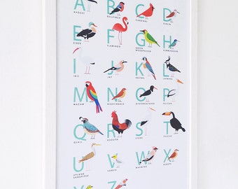 A3 Bird Alphabet print