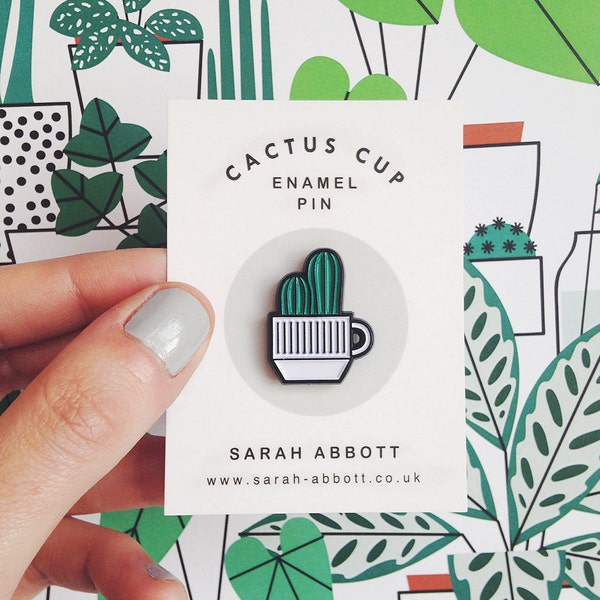 Cactus Cup Enamel Pin *Seconds*
