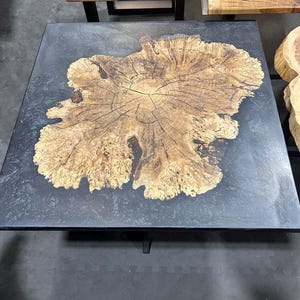 Black Epoxy Coffee table | Maple black coffee table | Burl black epoxy coffee table | Coffee table | Epoxy coffee table