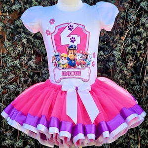 Paw-Tastic Tutu Set: Rosa Tüll, Lila Band