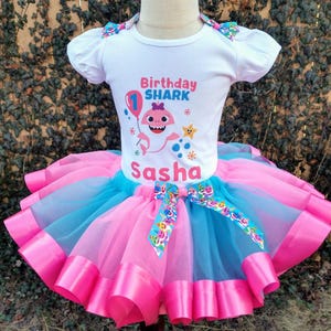 Shark Custom Outfit, Pink and Blue Tutu Set