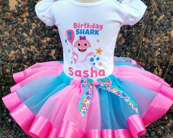 Shark Custom Outfit, Pink and Blue Tutu Set