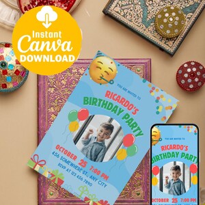 Editable Canva Invitation, Custom Printable Party Invite Template, Birthday Invite, Digital Birthday Girl Canva Edit