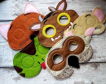 Handmade Woodland Character felt face mask