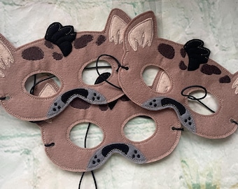 Handmade African Animal felt face masks