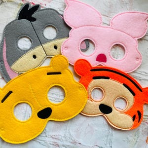 Handmade Winnie Eeyore and Piglet Too felt face masks