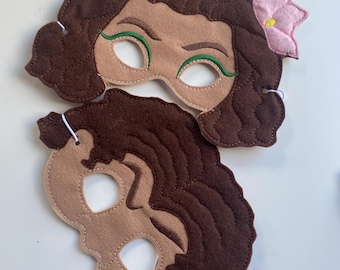 Handmade Polynesian Themed Character felt face masks