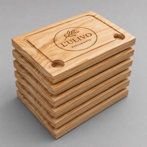 Set da 6 Piatti in Legno - Rettangolari - Piatti per Servire Pizza, Carne, Pollo - Tavoli Set - 30 x 20 cm Ideali Aperitivo Pane