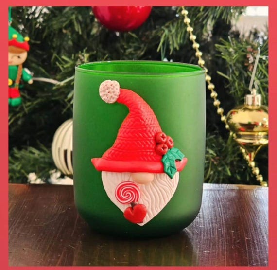 Handmade Christmas Gnome Candle: Scented Holiday Decor