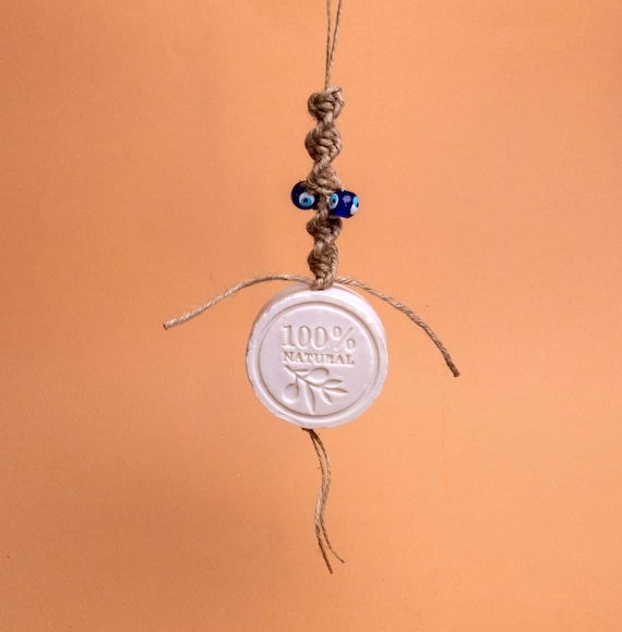 Handmade Olive Oil Hanging Soap: Evil Eye Aromatic Decor