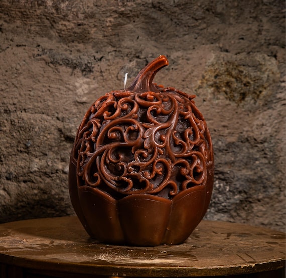 Handmade Pumpkin Candle: Spooky Halloween Decor, Soy Wax Candle