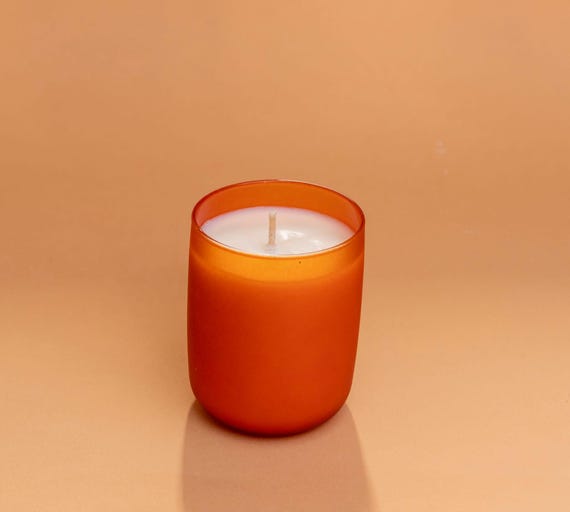 Handmade Orange Soy Wax Candle: Citrus Aromatherapy, Cozy Home Decor