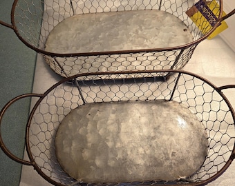 Wire and aluminum baskets 2 sizes