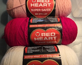 Red heart yarn 4 skeins new