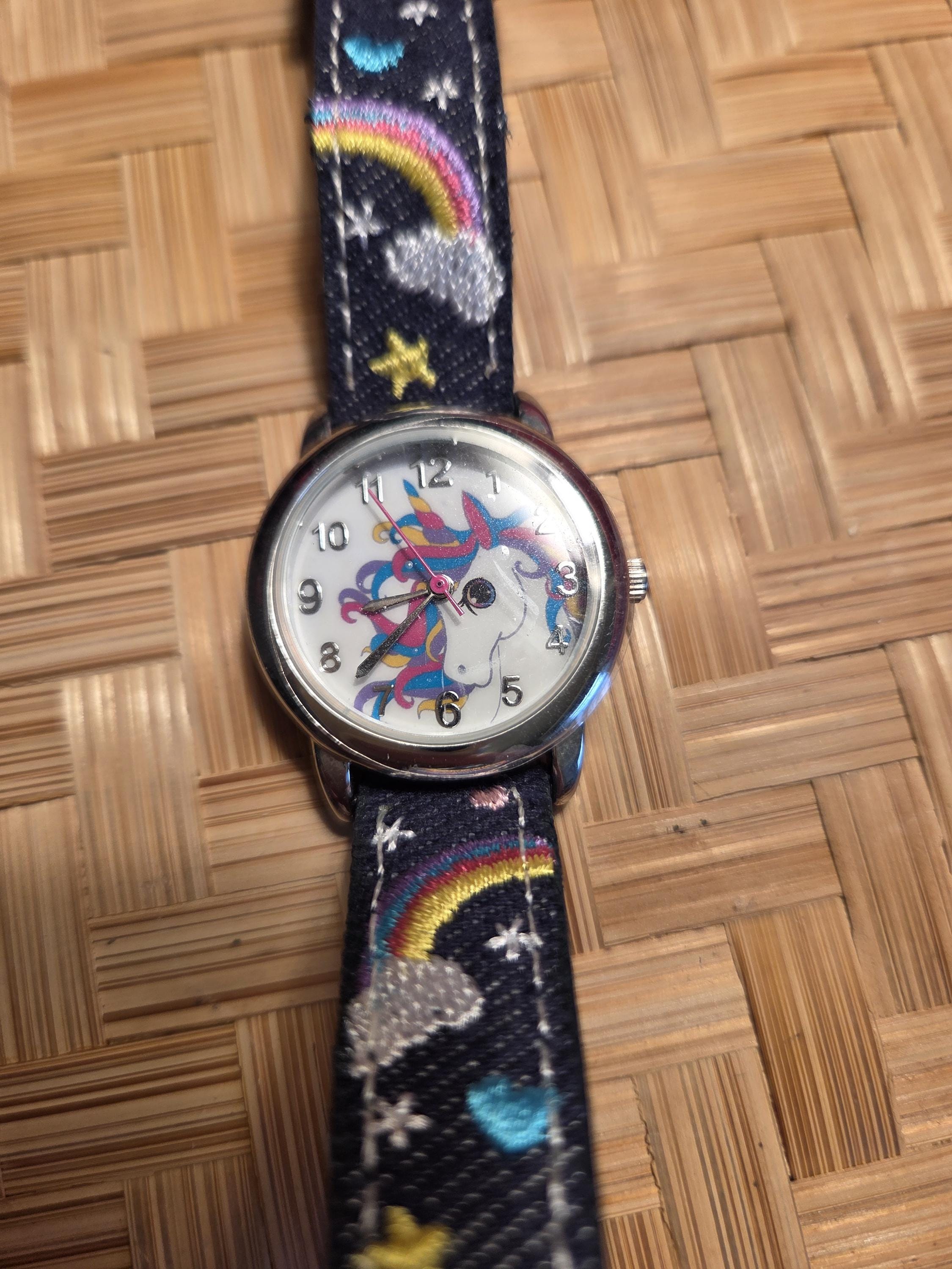 Colorful Unicorn Stars Classic Leather Strap Women Quartz Watches Vintage Unicorn Watch - Etsy main image 3