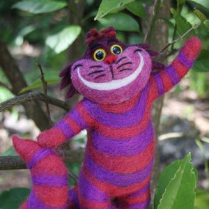 Needle Felted Cheshire Cat Sculpture - custom made for you