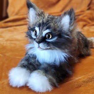 Cat Portrait Plush - handmade life-size toy cat