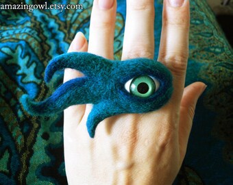 Watching You - Mysterious Mad Eye Ring - Custom Made For You