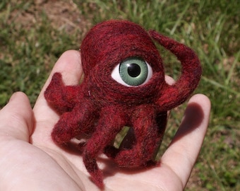 Aye-Aye Capn' - Sweet One-Eyed Red Octopus Monster - Pocket Cyclops