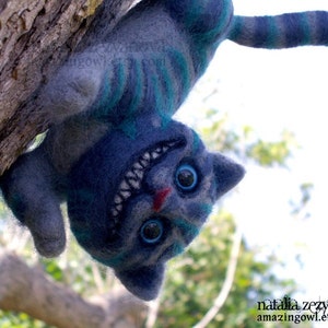 2&quot; Miniature Needle Felted Cheshire Cat - custom made for you