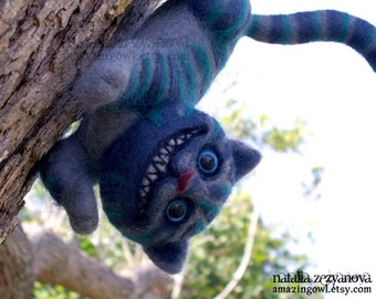 2" Miniature Needle Felted Cheshire Cat - custom made for you