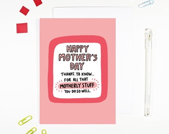 Motherly Stuff alternative Mother's Day Card