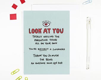 Single Parent Father's Day Card for Single Father Card for Single Mother