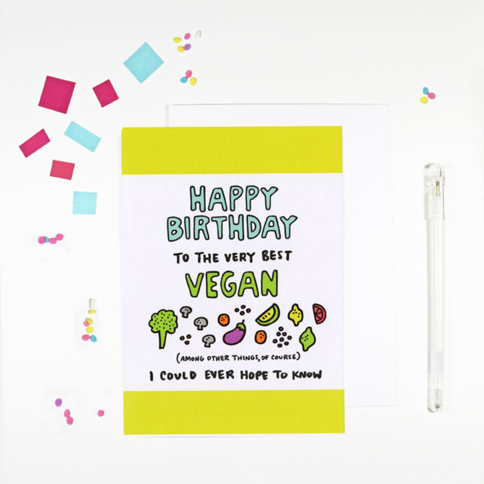 Happy Birthday Vegan Birthday Card for Vegans Etsy