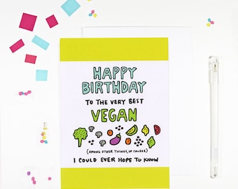 Happy Birthday Vegan Birthday Card for Vegans