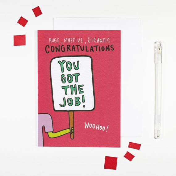 Sie Bekam Die Job Neuen Job Karte Gluckwunsch Karte Etsy