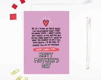 Mother I'd Choose You Mother's Day Card